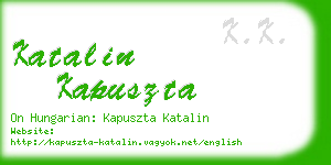 katalin kapuszta business card